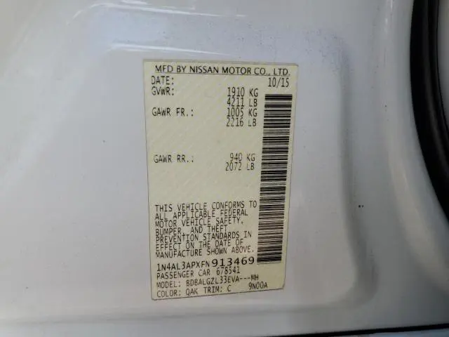 2015 NISSAN ALTIMA 2.5  