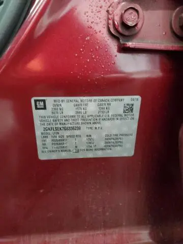 2016 GMC TERRAIN SLE  