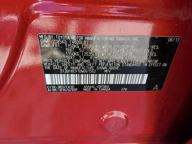 2013 TOYOTA RAV4 LIMITED  