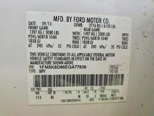 2014 FORD EXPLORER XLT  
