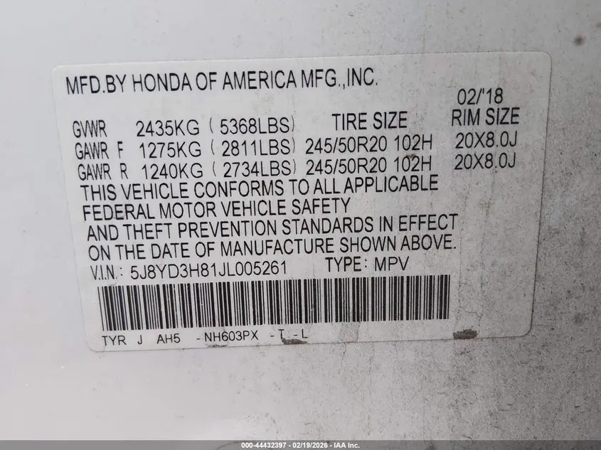 2018 ACURA MDX ADVANCE PACKAGE