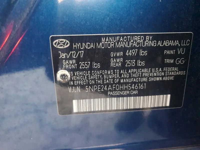 2017 HYUNDAI SONATA SE  