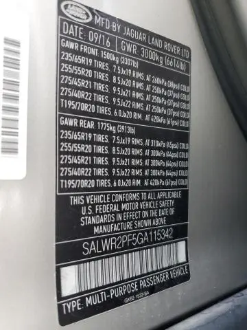 2016 LAND ROVER RANGE ROVER SPORT HSE  