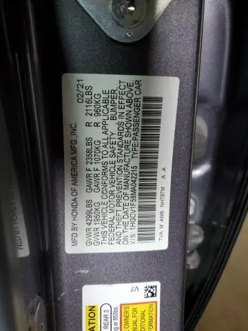 2021 HONDA ACCORD EXL