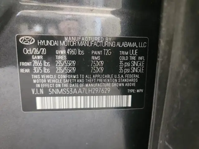 2020 HYUNDAI SANTA FE LIMITED  