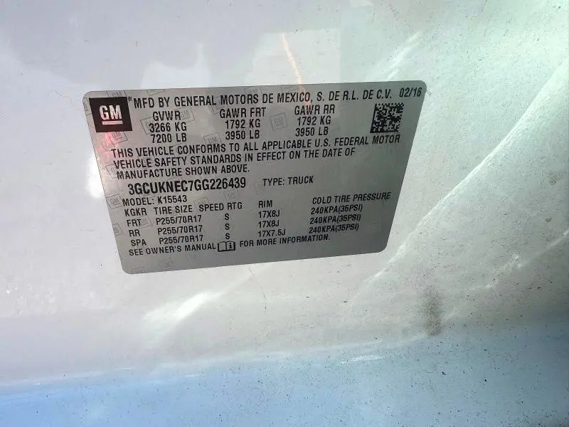 2016 CHEVROLET SILVERADO K1500  