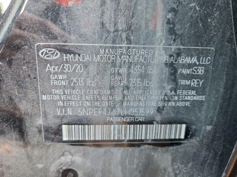 2020 HYUNDAI SONATA SEL  