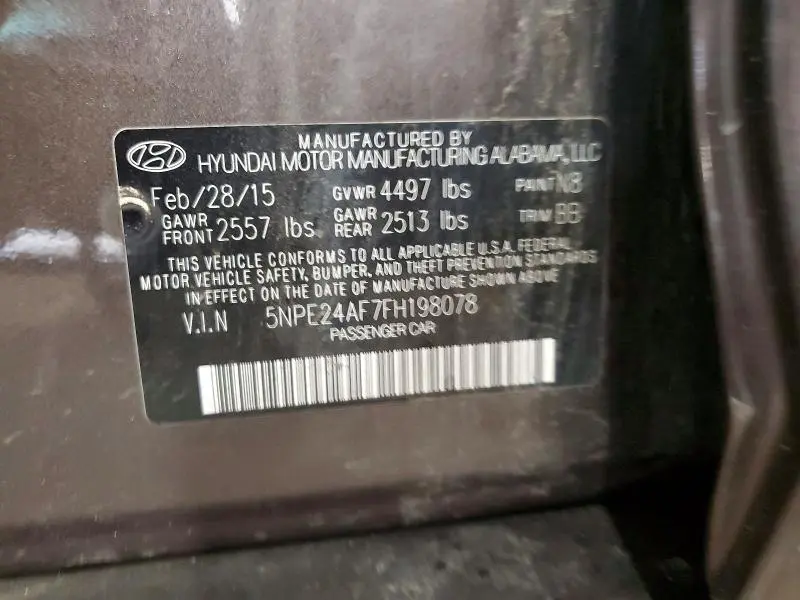 2015 HYUNDAI SONATA SE  