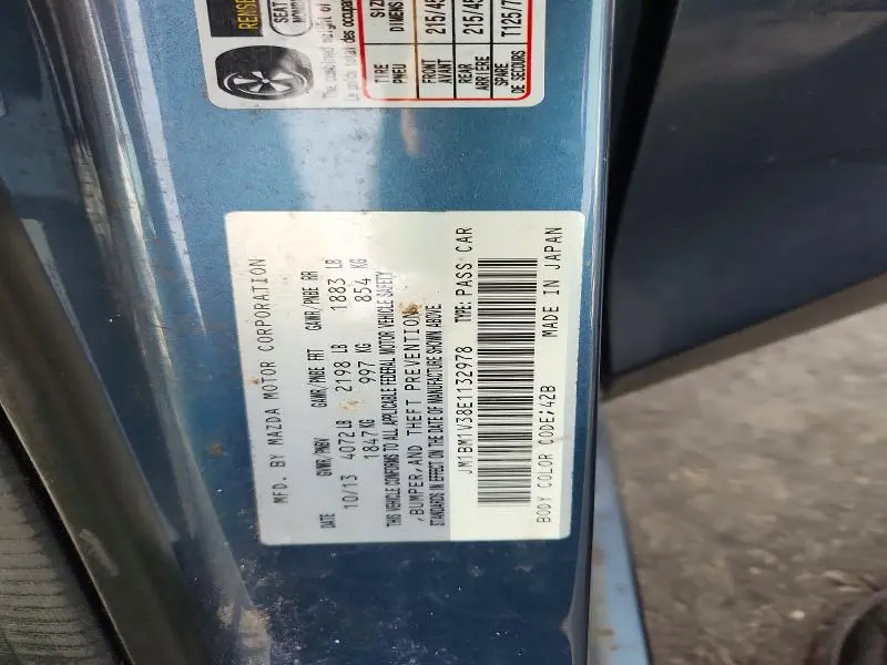 2014 MAZDA 3 TOURING  