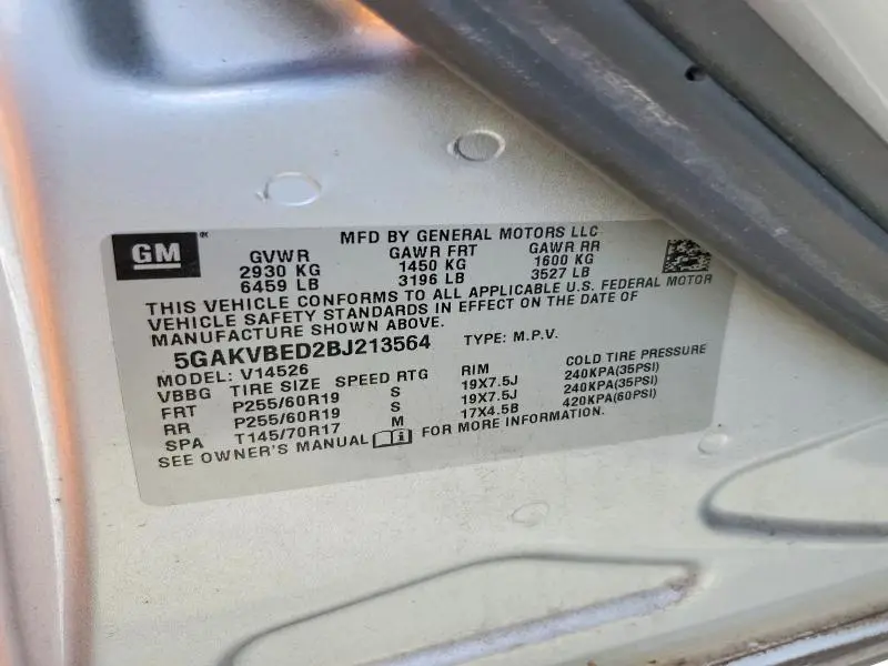 2011 BUICK ENCLAVE CXL  