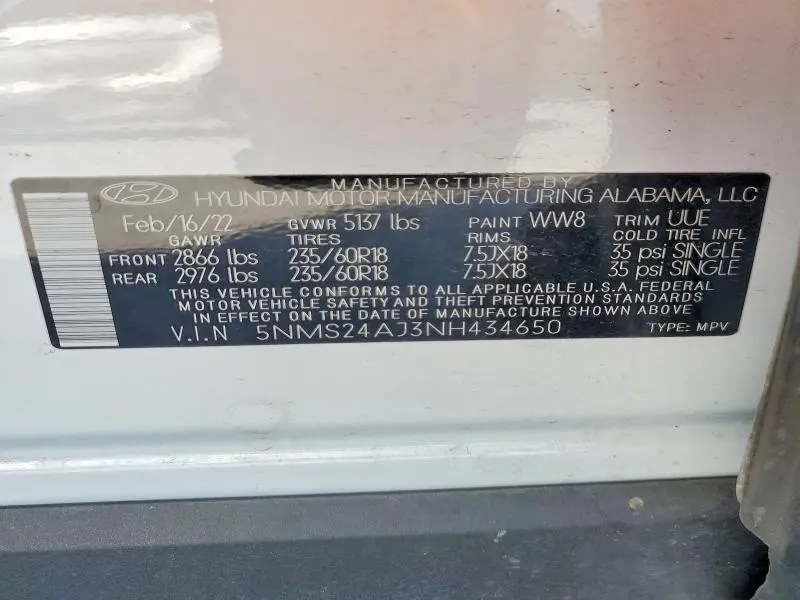 2022 HYUNDAI SANTA FE SEL  