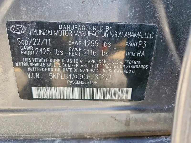 2012 HYUNDAI SONATA GLS  