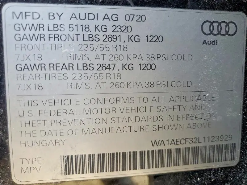 2020 AUDI Q3 PREMIUM  