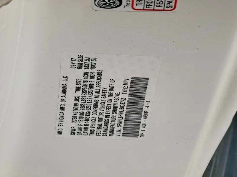 2018 HONDA ODYSSEY EXL  