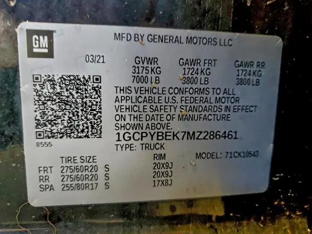 2021 CHEVROLET SILVERADO K1500 CUSTOM  