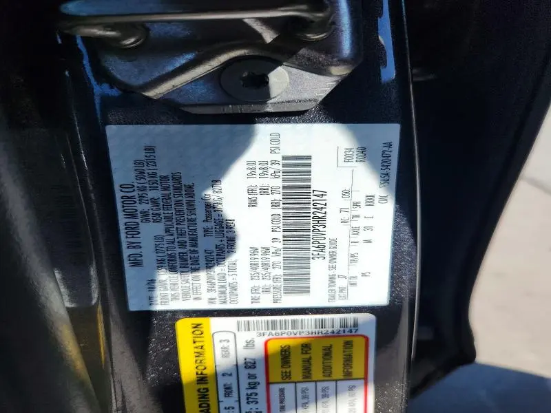 2017 FORD FUSION SPORT  