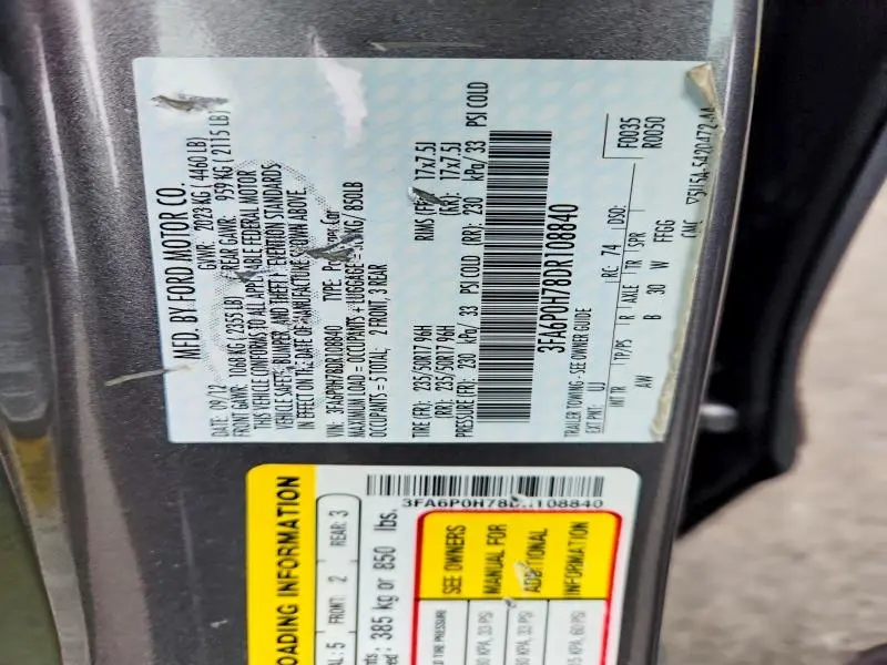 2013 FORD FUSION SE  