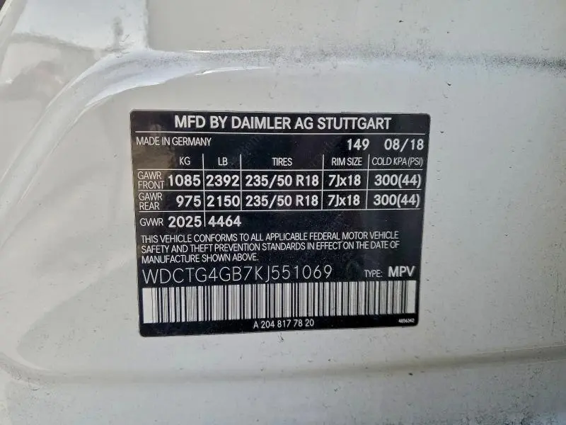 2019 MERCEDES-BENZ GLA 250 4MATIC  