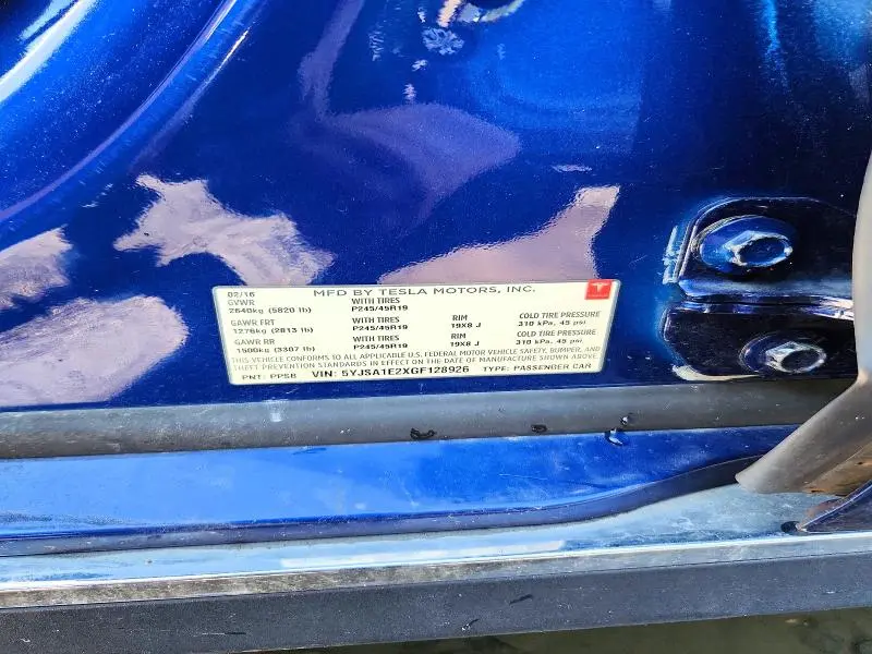 2016 TESLA MODEL S   