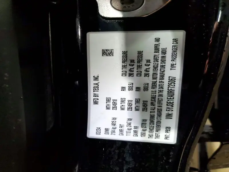 2024 TESLA MODEL 3   