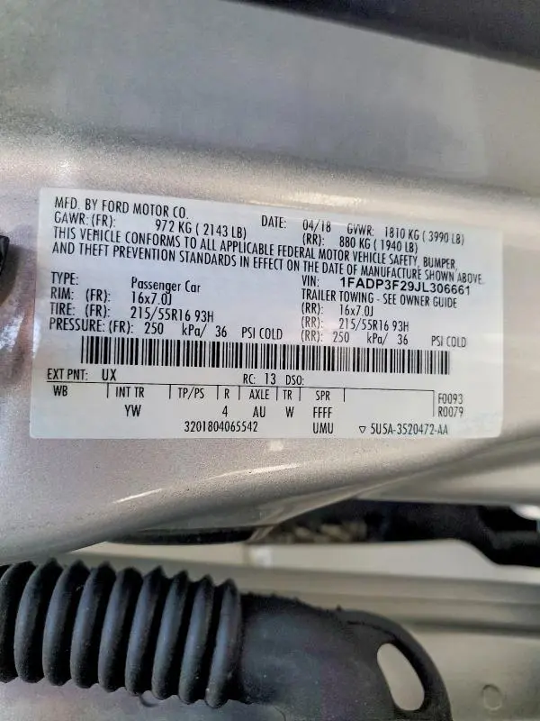 2018 FORD FOCUS SE  