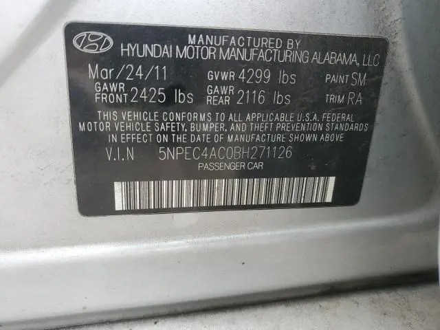 2011 HYUNDAI SONATA SE  