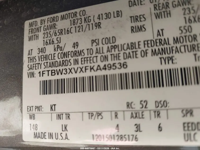 2015 FORD TRANSIT-350  