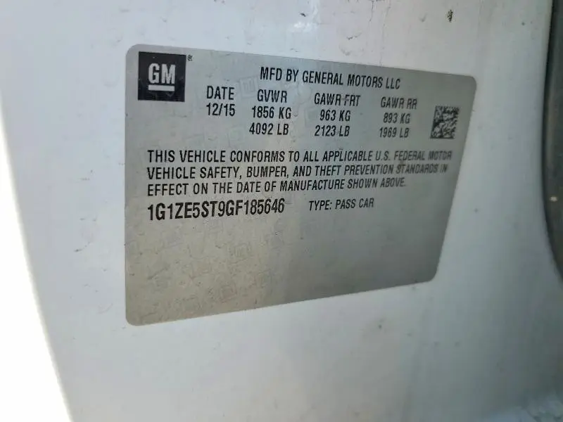 2016 CHEVROLET MALIBU LT  