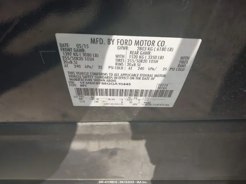 2016 FORD EXPLORER LIMITED