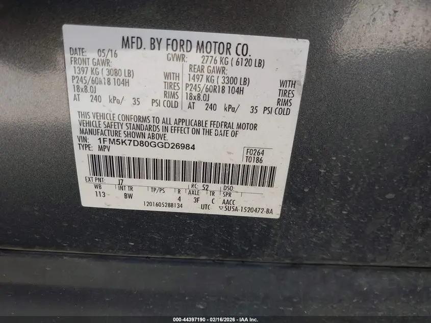 2016 FORD EXPLORER XLT