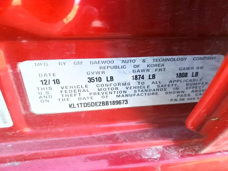2011 CHEVROLET AVEO LS  
