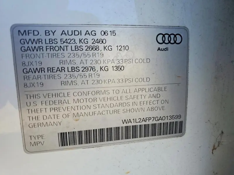 2016 AUDI Q5 PREMIUM PLUS  