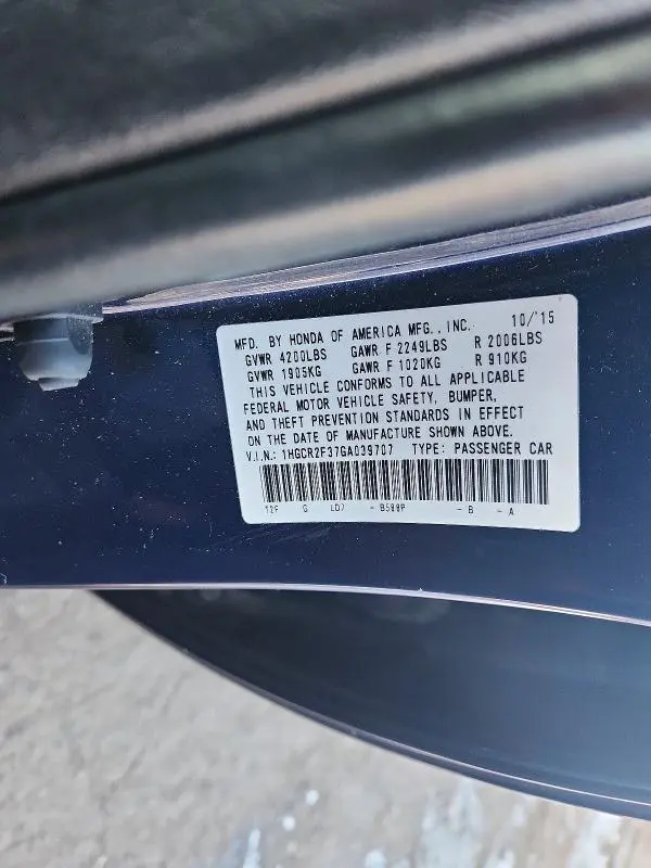 2016 HONDA ACCORD LX  