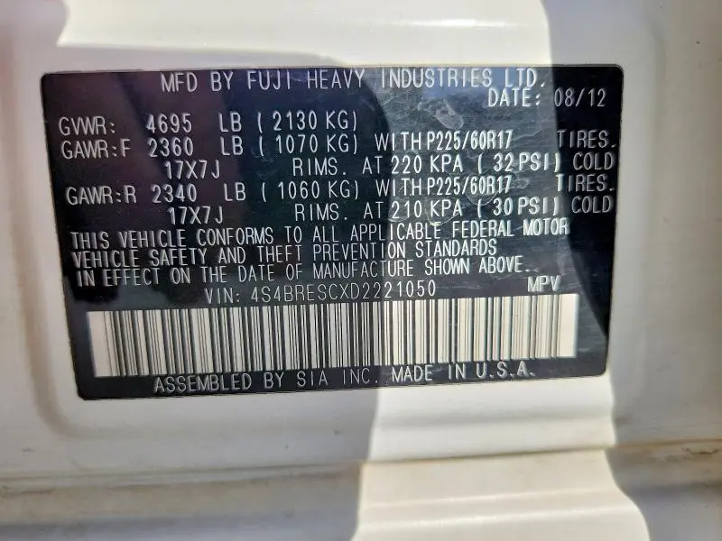 2013 SUBARU OUTBACK 3.6R LIMITED  