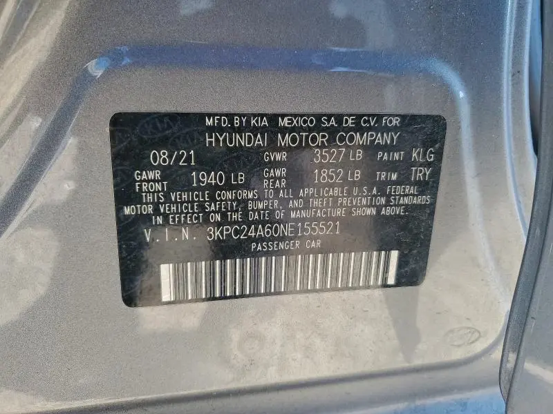 2022 HYUNDAI ACCENT SE  