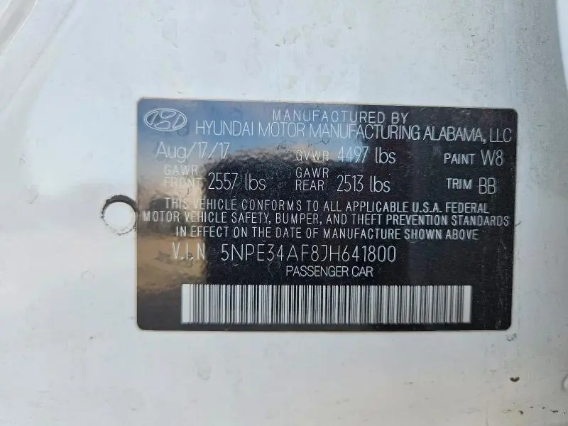 2018 HYUNDAI SONATA SEL  