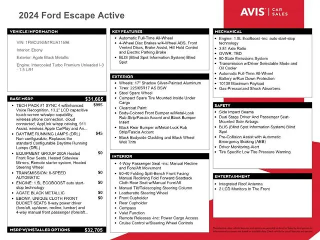 2024 FORD ESCAPE ACTIVE  