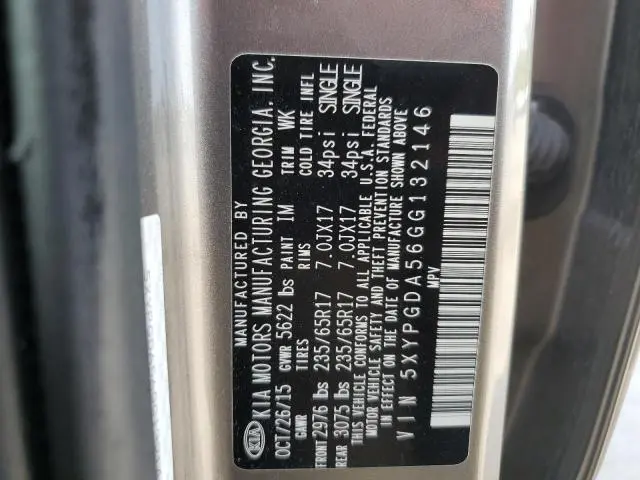 2016 KIA SORENTO LX  