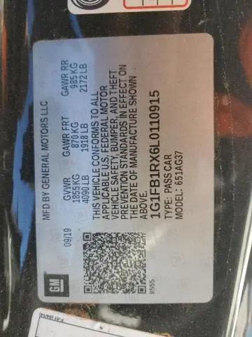 2020 CHEVROLET CAMARO LS