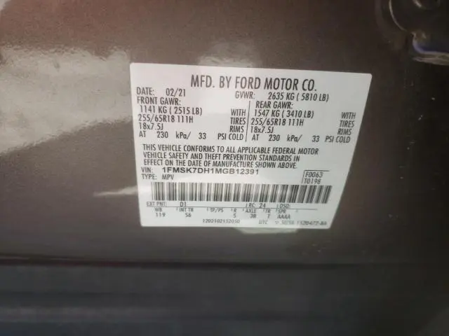 2021 FORD EXPLORER XLT  