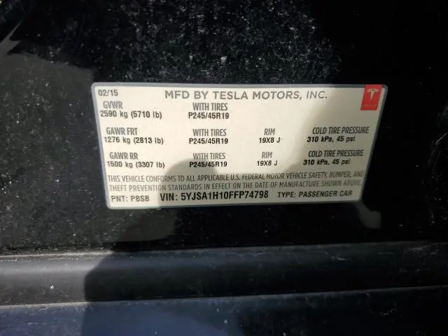 2015 TESLA MODEL S 85  