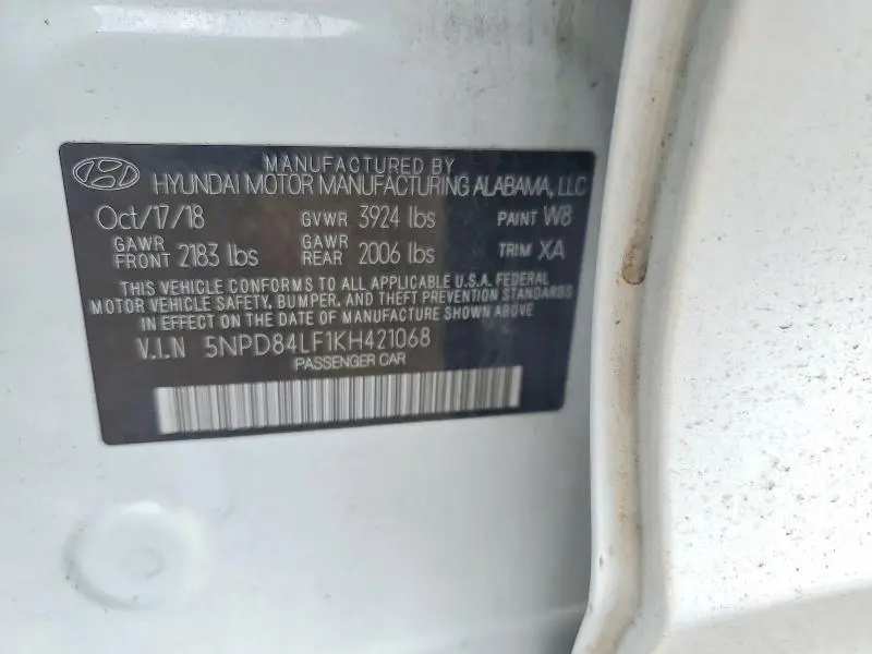 2019 HYUNDAI ELANTRA SEL  