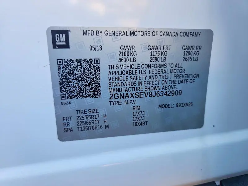 2018 CHEVROLET EQUINOX LT  