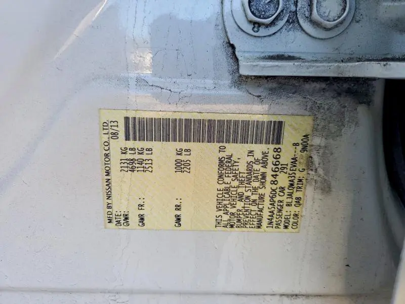 2013 NISSAN MAXIMA S  