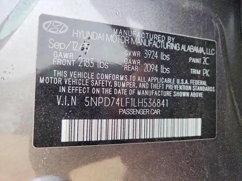 2020 HYUNDAI ELANTRA SE  