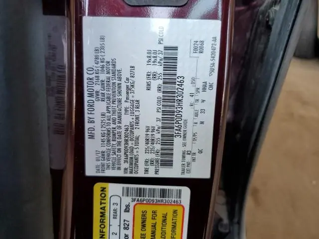 2017 FORD FUSION TITANIUM  