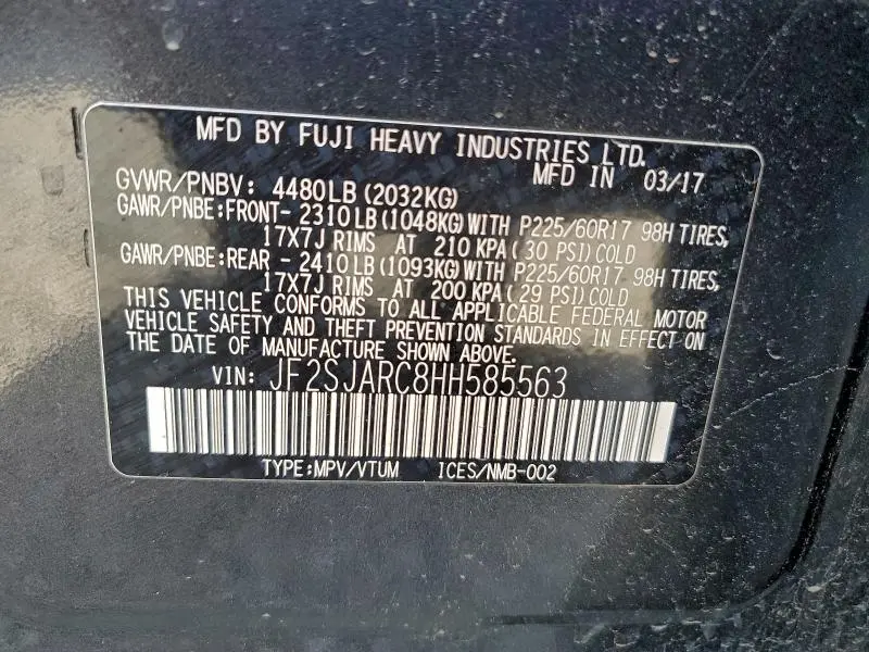 2017 SUBARU FORESTER 2.5I LIMITED  