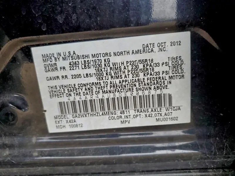 2013 MITSUBISHI OUTLANDER SPORT SE  