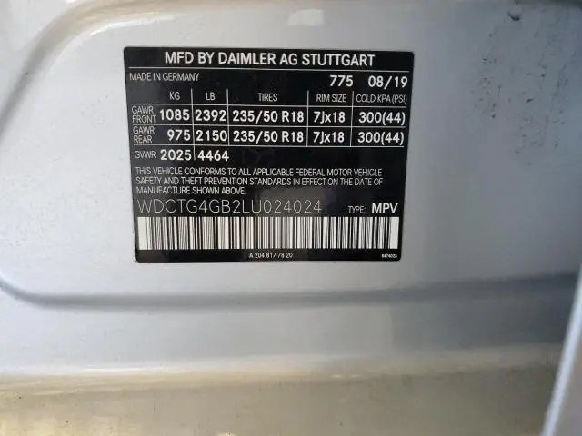 2020 MERCEDES-BENZ GLA 250 4MATIC  