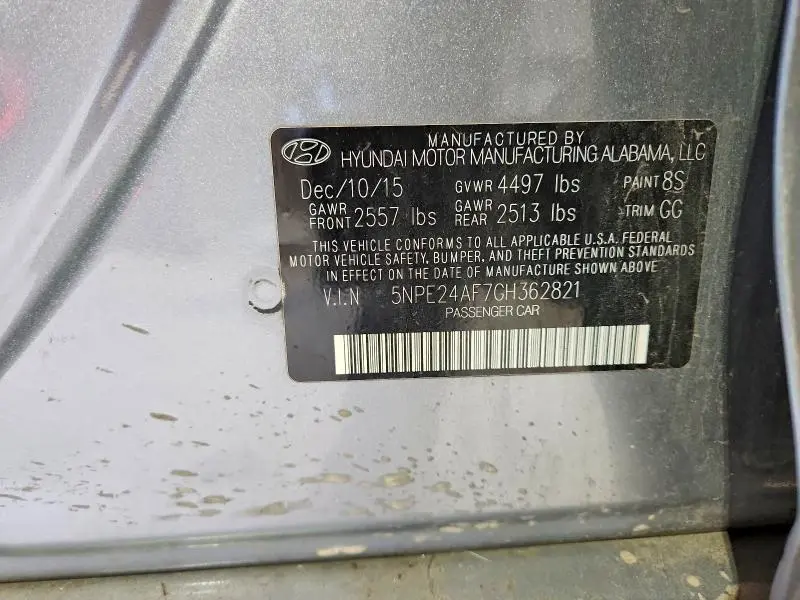 2016 HYUNDAI SONATA SE  